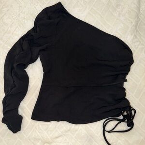 Zara Elegant Black One-Shoulder Top